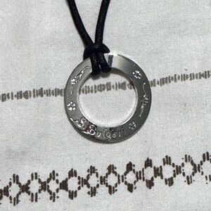 Bulgari Silver Circle Pendant Necklace